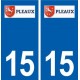 15 Pleaux logo ville autocollant plaque sticker
