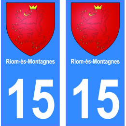 15 Riom-ès-Montagnes ville autocollant plaque