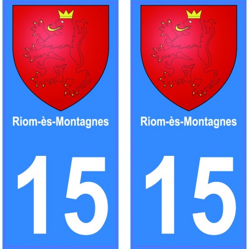 15 Riom-ès-Montagnes ville autocollant plaque