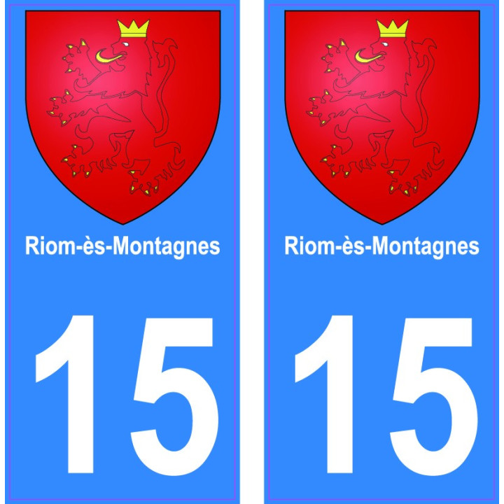 15 Riom-ès-Montagnes ville autocollant plaque