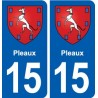 15 Pleaux blason ville autocollant plaque sticker