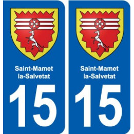 15 Saint-Mamet-la-Salvetat blason ville autocollant plaque sticker
