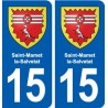 15 Saint-Mamet-la-Salvetat blason ville autocollant plaque sticker
