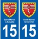 15 Saint-Mamet-la-Salvetat coat of arms, city sticker, plate sticker