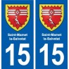 15 Saint-Mamet-la-Salvetat coat of arms, city sticker, plate sticker