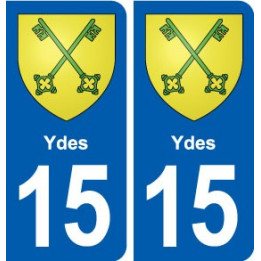 15 Ydes blason ville autocollant plaque sticker