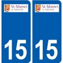 15 Saint-Mamet-la-Salvetat logo ville autocollant plaque sticker