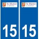 15 Saint-Mamet-la-Salvetat logo ville autocollant plaque sticker