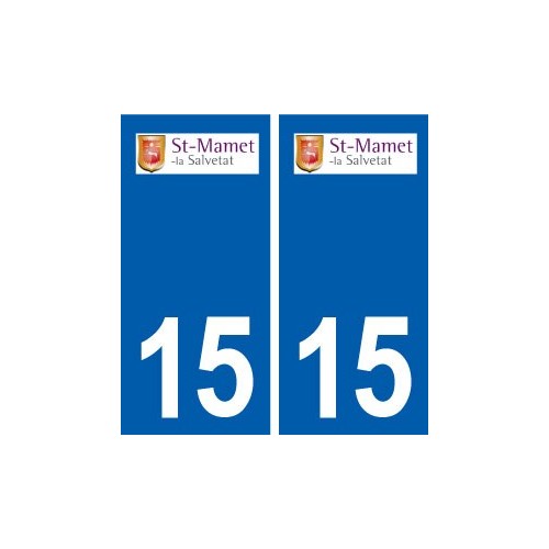 15 Saint-Mamet-la-Salvetat logo ville autocollant plaque sticker