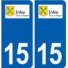 15 Ydes logo ville autocollant plaque sticker