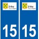 15 Ydes logo ville autocollant plaque sticker