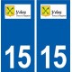 15 Ydes logo ville autocollant plaque sticker