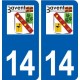 14 Bavent logo ville autocollant plaque sticker