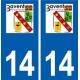 14 Bavent logo ville autocollant plaque sticker