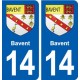 14 Bavent blason ville autocollant plaque sticker