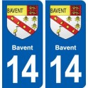 14 Bavent blason ville autocollant plaque sticker