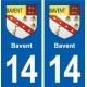 14 Bavent blason ville autocollant plaque sticker