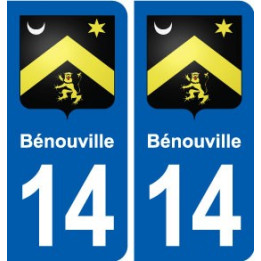 14 Bénouville blason ville autocollant plaque sticker