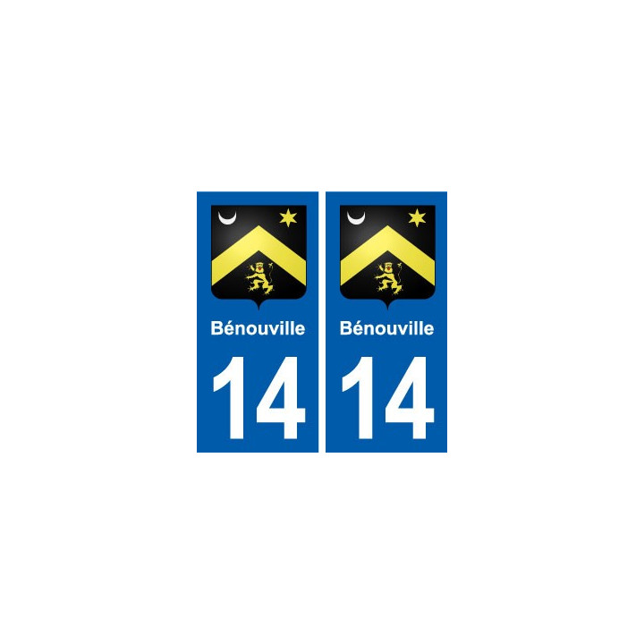 14 Bénouville blason ville autocollant plaque sticker
