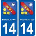 14 Blonville-sur-Mer blason ville autocollant plaque sticker