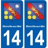 14 Blonville-sur-Mer blason ville autocollant plaque sticker