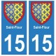 15 Saint-Flour ville autocollant plaque