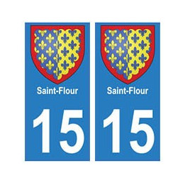 15 Saint-Flour ville autocollant plaque