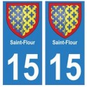 15 Saint-Flour ville autocollant plaque