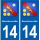 14 Blonville-sur-Mer blason ville autocollant plaque sticker