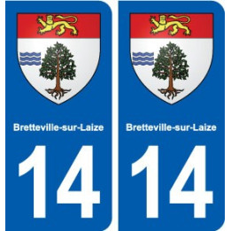 14 Bretteville-sur-Laize blason ville autocollant plaque sticker