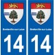 14 Bretteville-sur-Laize blason ville autocollant plaque sticker