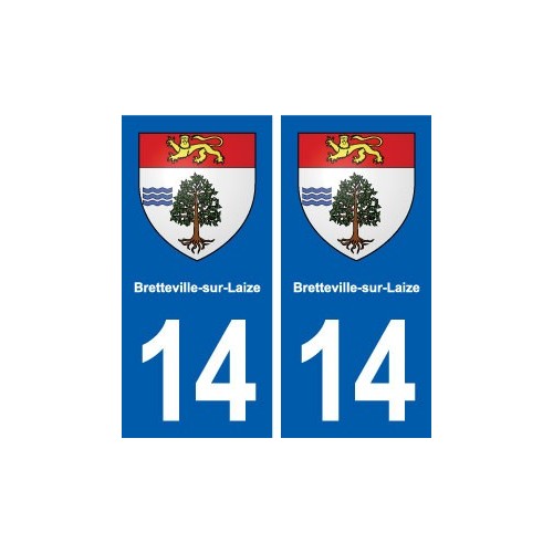 14 Bretteville-sur-Laize blason ville autocollant plaque sticker