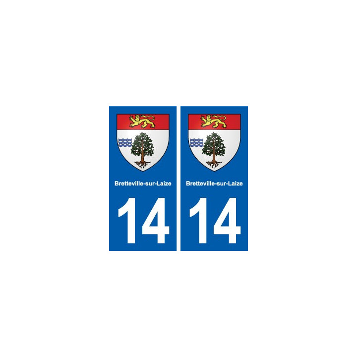 14 Bretteville-sur-Laize blason ville autocollant plaque sticker