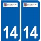 14 Blonville-sur-Mer loogo ville autocollant plaque sticker