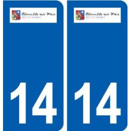 14 Blonville-sur-Mer loogo ville autocollant plaque sticker