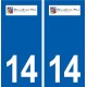 14 Blonville-sur-Mer loogo ville autocollant plaque sticker