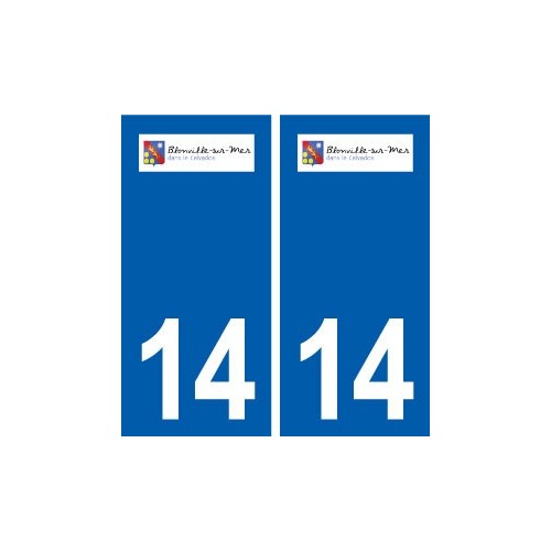 14 Blonville-sur-Mer loogo ville autocollant plaque sticker