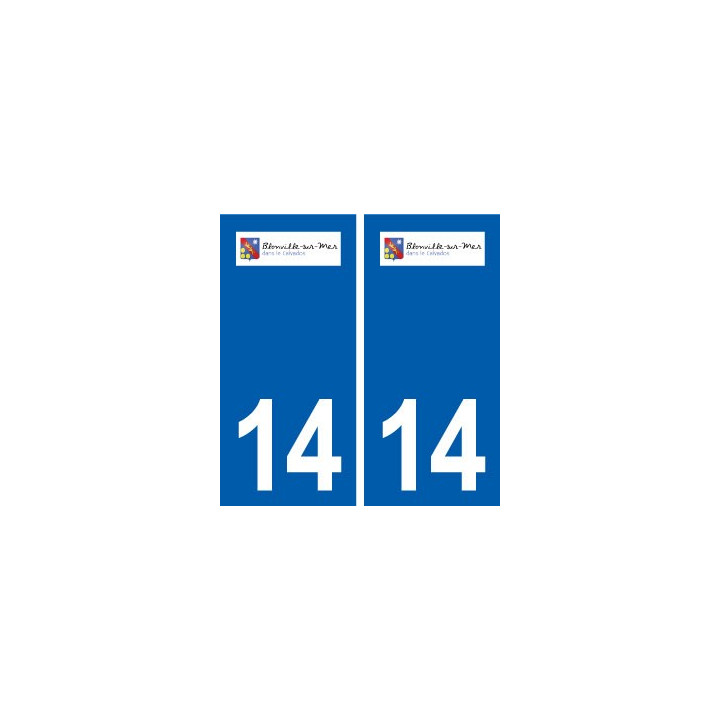 14 Blonville-sur-Mer loogo ville autocollant plaque sticker