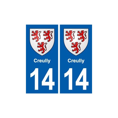 14 Creully blason ville autocollant plaque sticker