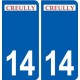 14 Creully logo ville autocollant plaque sticker