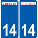 14 Creully logo ville autocollant plaque sticker