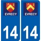 14 Évrecy logo ville autocollant plaque sticker