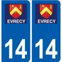 14 Évrecy logo ville autocollant plaque sticker