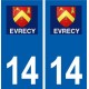 14 Évrecy logo ville autocollant plaque sticker