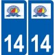 14 Grandcamp-Maisy logo ville autocollant plaque sticker