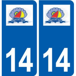 14 Grandcamp-Maisy logo ville autocollant plaque sticker