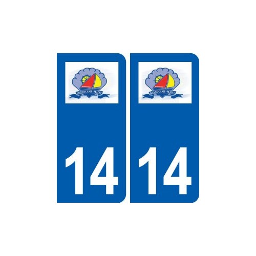 14 Grandcamp-Maisy logo ville autocollant plaque sticker