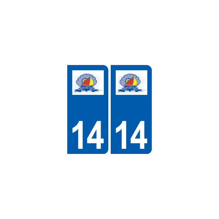 14 Grandcamp-Maisy logo ville autocollant plaque sticker