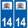 14 Grandcamp-Maisy logo ville autocollant plaque sticker