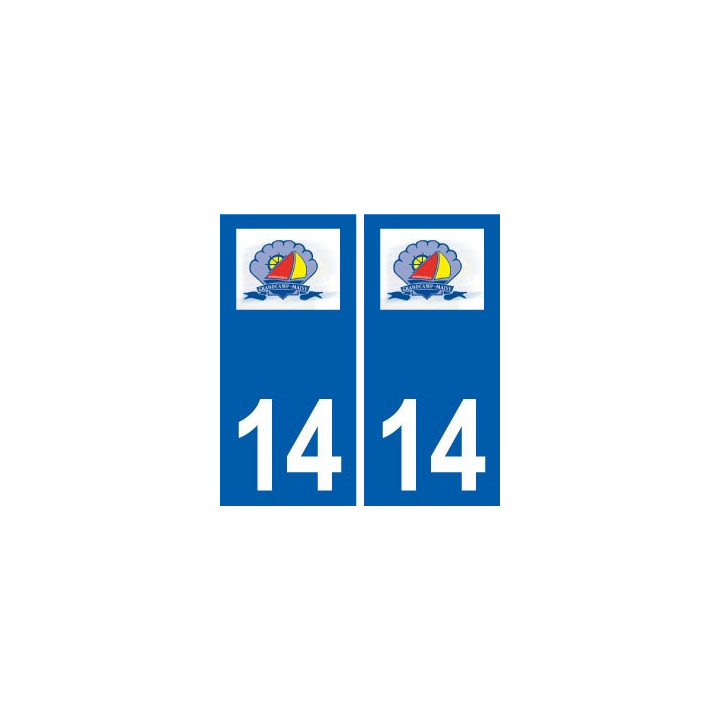 14 Grandcamp-Maisy logo ville autocollant plaque sticker